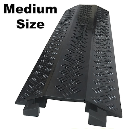 Electriduct Cable Protector, 1-1/2 in H, 37-1/2 in L, 11 in W, 1 Channel, Polyurethane, Black DO-DT-MED-BK